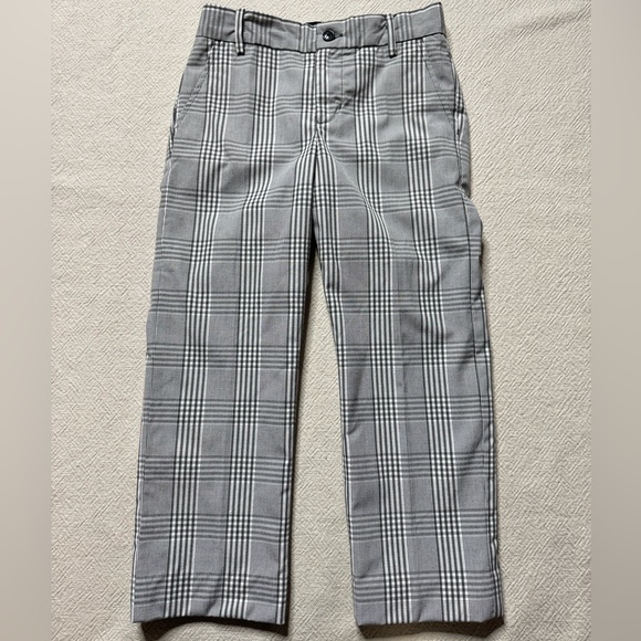 Janie & Jack Boys Gingham Plaid Grey Dressy Pants 10 - Picture 2 of 7